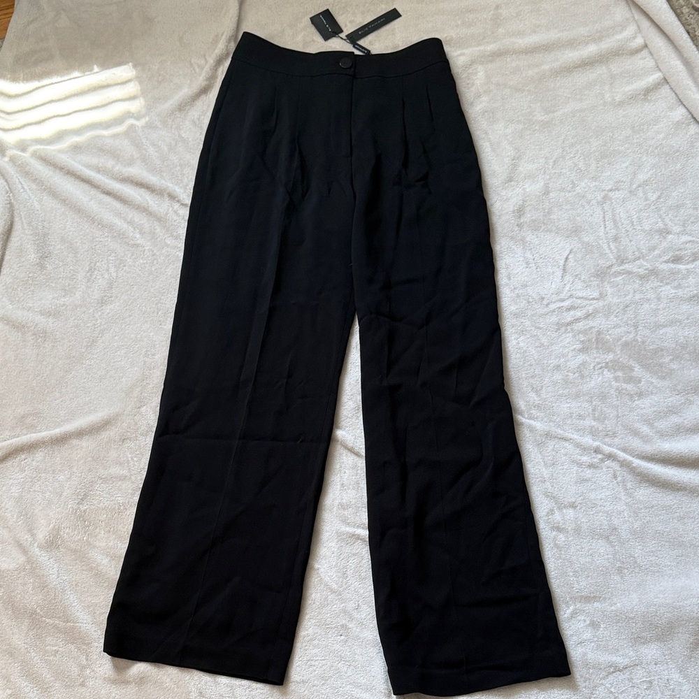 Elie Tahari Black High-Rise Wide-Leg Trousers